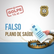 Card com fundo branco com texto abordando o Golpe falso plano de saúde