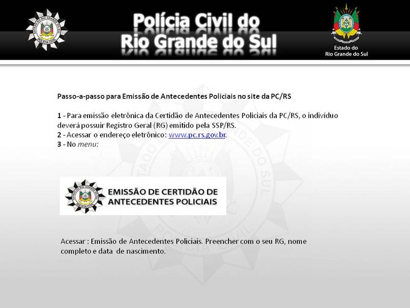 Certidão de Antecedentes Policiais